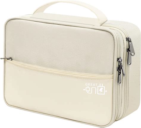 BUYFLUX Electronics Travel Organizer, Double Layer Cable Organizer Bag ...