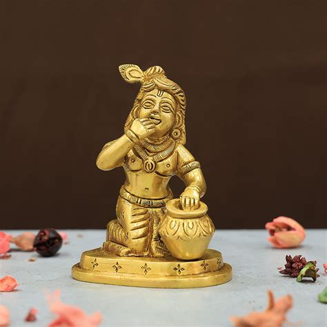 4.9" Brass Bala Krishna Idol – Sripuram Store