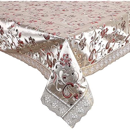 Buy Kuber Industries Floral PVC 6 Seater Dinning Table Cover - Silver ...