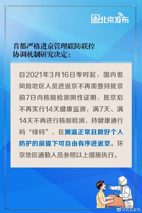 国内低风险地区人员进返京不需持抵京前7日内核酸检测阴性证明_青橙云