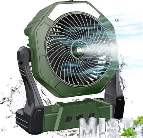 Amazon.com: Ausic Portable Misting Fan, Outdoor Fans for Patios with ...