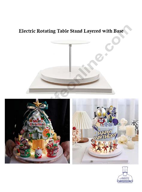 CAKE DECOR™ 360 Electric Rotating Table Stand Layered with Base – Arife ...