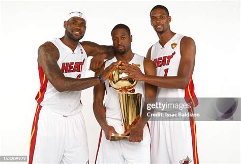 Lebron James Dwyane Wade Chris Bosh Photos and Premium High Res ...