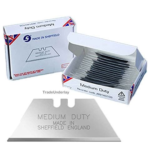 Buy Medium duty carpet cutting utility blades x 100 made in Sheffield ...