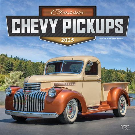 Classic Chevy Pickups Official 2025 12 X 24 Inch Monthly Square Wall ...
