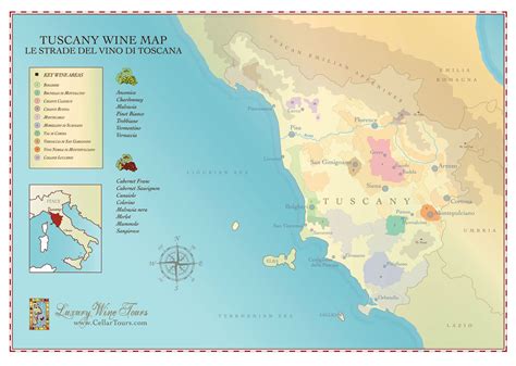 Large map of Tuscany Ontheworldmap com - Large Map Of Tuscany tuscany ...
