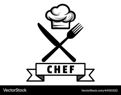Black and white chef logo Royalty Free Vector Image