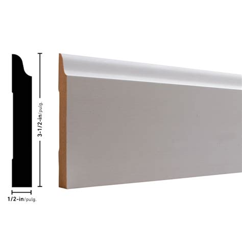 RELIABILT 1/2-in x 3-1/2-in x 8-ft Traditional Primed MDF 662 Baseboard ...