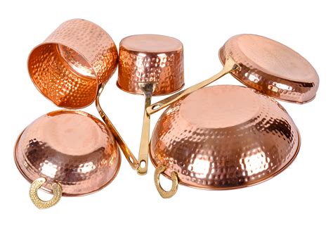 Pure Copper Cookware Set 5 Piece Set |10 Piece Set with Serving Spoon ...