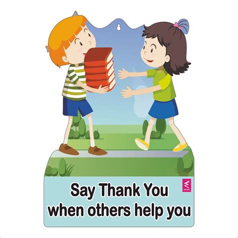 Wooden(MDF) Wall Decor Cutout for kids- Say thank you when others help ...