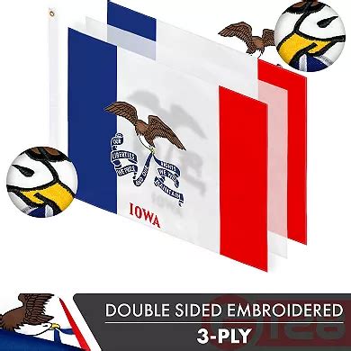G128 Iowa 3x5 Ft Embroidered Double Sided Flag