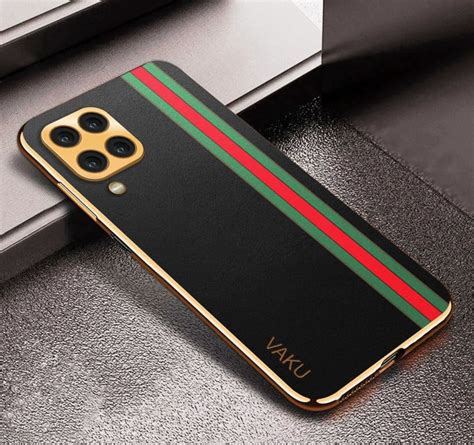 Vaku ® Samsung Galaxy M53 5G Felix Line Leather Stitched Gold ...