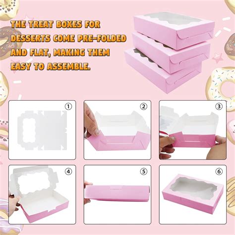 Jyongmer 60 Pcs Cookie Boxes Pastry with Clear Window 7 x 4.3 India | Ubuy