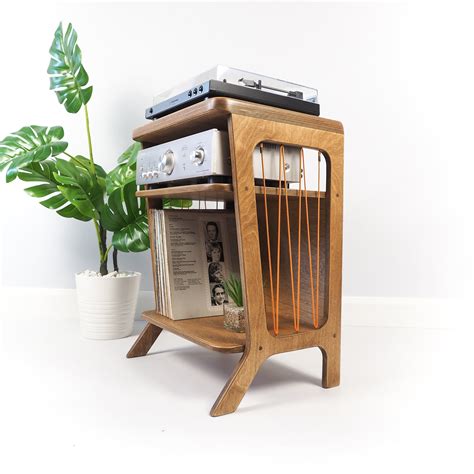 Retro turntable stand with shelf for an amplifier record player stand ...