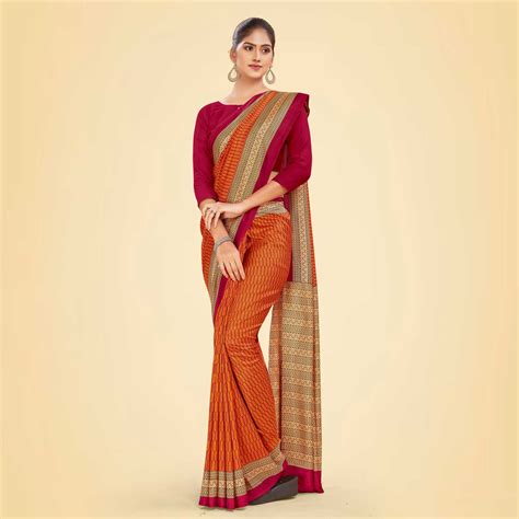 Women's Premium Mulberry Silk Small Butty Hospital Uniform Saree ...