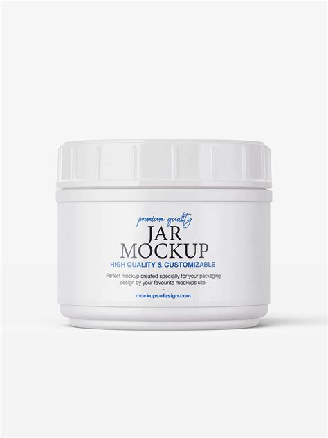Wide ribbed-lid jar mockup / matt - Mockups Design