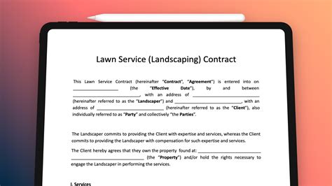 THE Working Lawn Service Contract Template (Landscaping)
