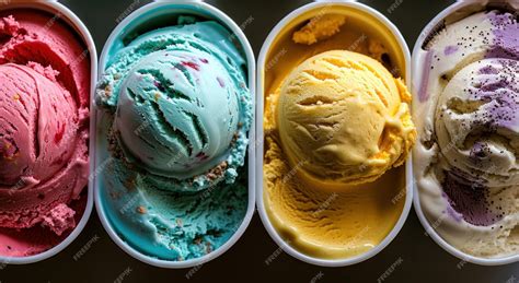 Premium Photo | Two bowls of ice cream