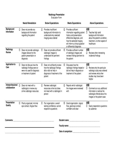 Fillable Online Radiology Presentation Evaluation Form (002) Fax Email ...