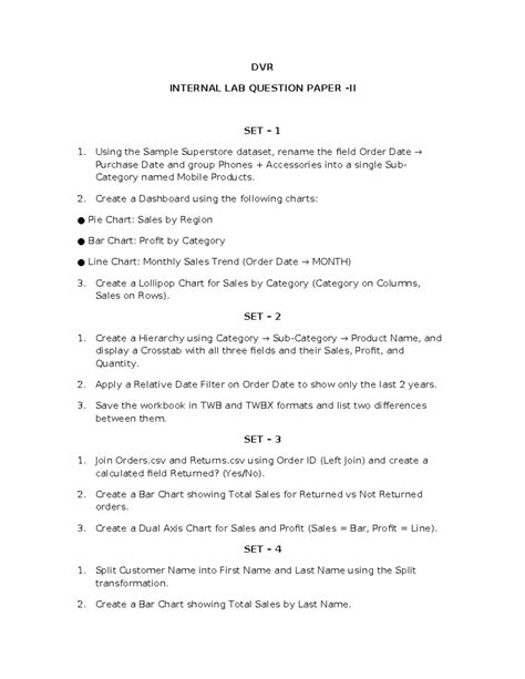 DVR INTERNAL LAB QUESTION PAPER SET 20: Data Visualization Tasks - Studocu