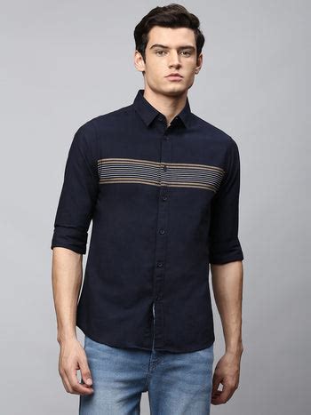 Men's Navy Blue Slim Fit Cotton Oxford Casual Shirt – DENNIS LINGO