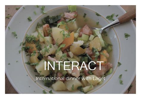 International Dinner: "Lapskaus" (Free), Berg prestegård, Trondheim, 13 ...