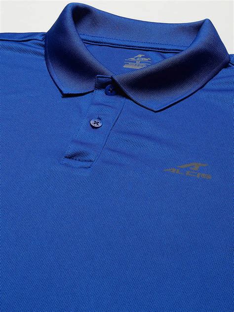 Alcis Men Blue Solid Polo Collar Slim Fit T-shirt AAMPOLSI00009512-S