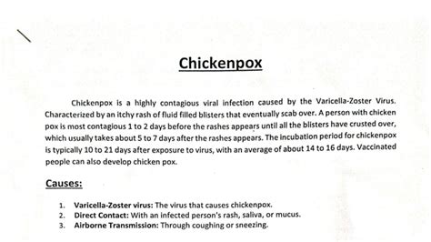 Guideline for Chickenpox Isolation Procedures - Studocu
