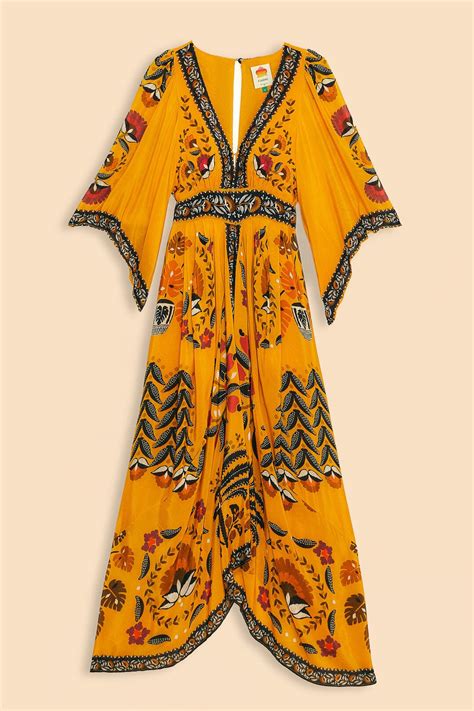 Yellow Tropical Tapestry Kaftan Dress – FARM Rio