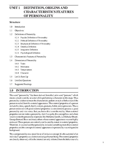 Module I: Introduction to Personality - Definitions, Features ...