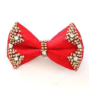 valayaa Raw Silk Temple Design Small Alligator Clip for Baby Girls(2 ...
