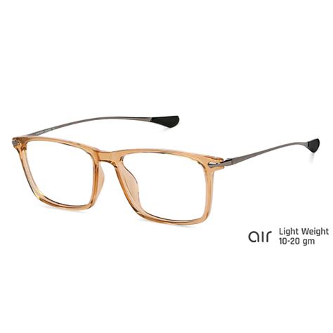 Buy Brown Transparent Gunmetal Black Full Rim Rectangle Lenskart Air ...