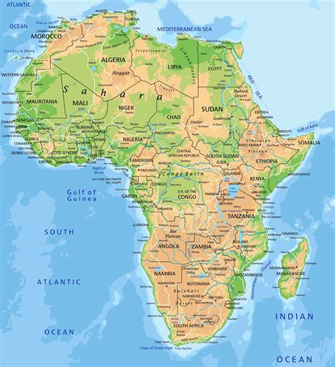 Map Of Africa Features