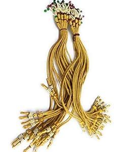 Navjai 2Pcs Metal Brass Pearl Necklace Back Rope Dori for Silk Thread ...