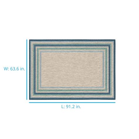 allen + roth with STAINMASTER Blue Border 5 X 7 (ft) Blue Outdoor Area ...