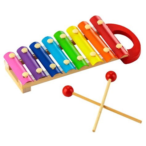 Wooden Xylophone Musical Toy for Children with 8 Note - Pack of 1 (Mul