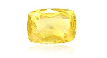 EVERYTHING GEMS 4.00 Ratti Yellow Sapphire Gemstone Ceylon Natural And ...
