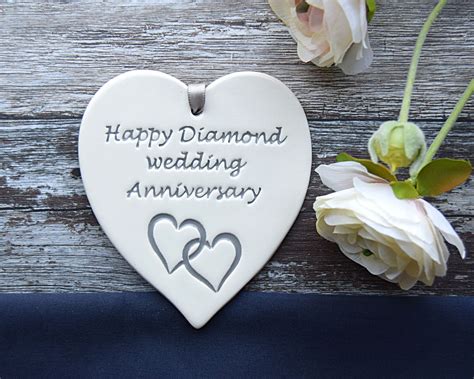 Happy Diamond Wedding Anniversary Gift, 60 Years Married Gift, Handmade ...