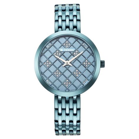 Buy Online Titan Purple Unending Beauty Blue Dial Women Watch With ...