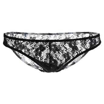 Buy MYADDICTION Mens Low-Rise Transparent Panties Lace Hipsters G ...