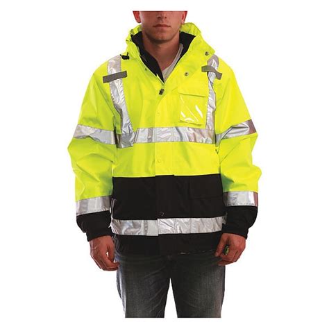 Tingley 3-In-1 High Visibilityt Rain Jacket with Hood, Polyester, Class ...