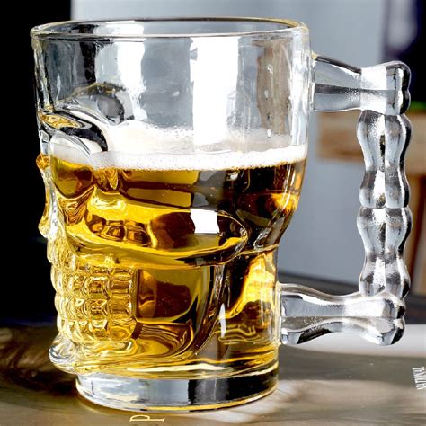 Buy SODUKU Italian Premium Glass Beer Mugs with Handle - Set of 2 Piece ...