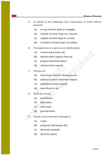 Class 6 Science Water Chapter PDF 的图像结果