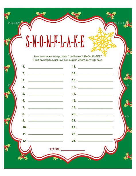 Printable Christmas Party Games