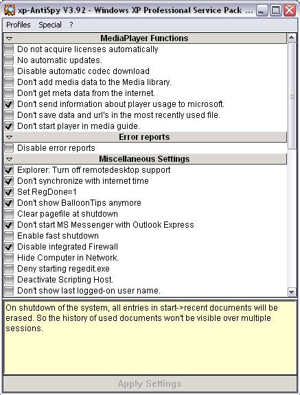 Software-update: XP-Antispy 3.92 - Computer - Downloads - Tweakers