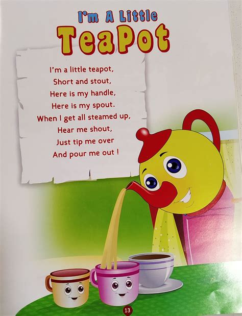 2s - Rhyme- I am a little tea pot | Nursery rhymes preschool crafts ...