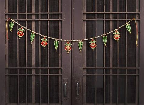 Buy Collectible India Ganesha Shubh Labh Metal Toran for diwali / Toran ...