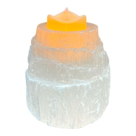 White Selenite Candle Holder – CrystalCaveIndia