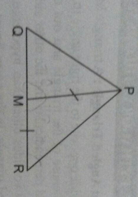 In triangle PQR,PM bisects angle QPR and PM = MR,If angle QMP = 70 ...