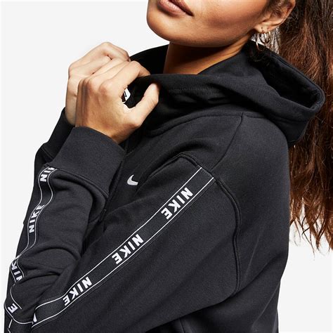 Womens Clothing - Nike Sportswear Womens Logo Tape Hoodie - Black ...